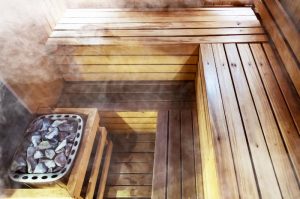 Fuente de calor en la sauna finlandesa